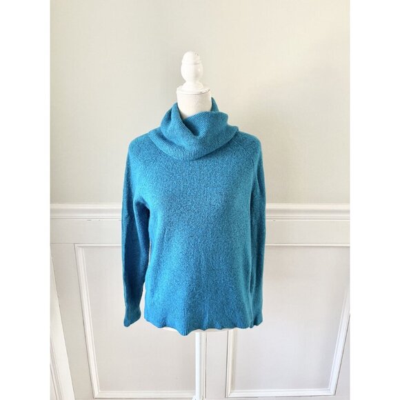 Loft S Blue Cowl Neck Fuzzy Sweater - Picture 2 of 6
